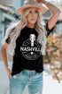 Black Nashville Music City Graphic Print Crew Neck T Shirt